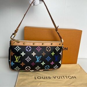 Louis Vuitton Black Monogram Multicolore Accessories Pochette Bag